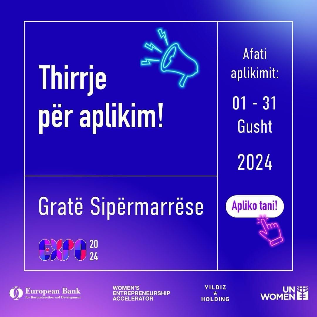 UN Women fton gratë sipërmarrëse për të marrë pjesë në EXPO-n Rajonale të Grave Sipërmarrëse 2024!