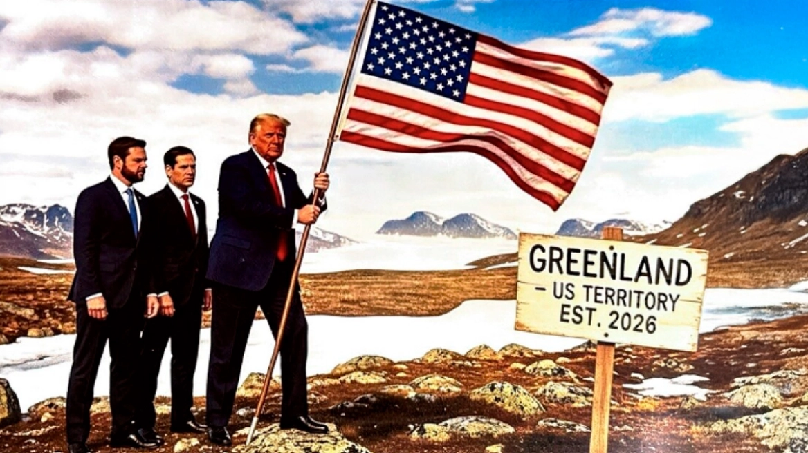 “Groenlanda, territor i SHBA-së deri në vitin 2026”, mesazhi i ri i Trump me foton e krijuar me AI
